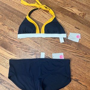 Boden Women's Bikini, NWT, Size 14, Navy, white and yellow